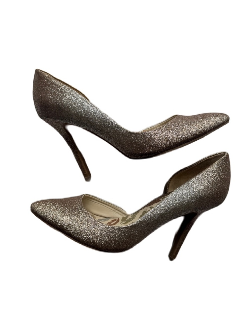 Juicy Couture size 10 silver/gold glitter heels